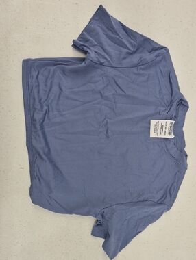 Victoria's Secret Short-Sleeve Crewneck Crop Top Sleep Wear Dusty Blue
